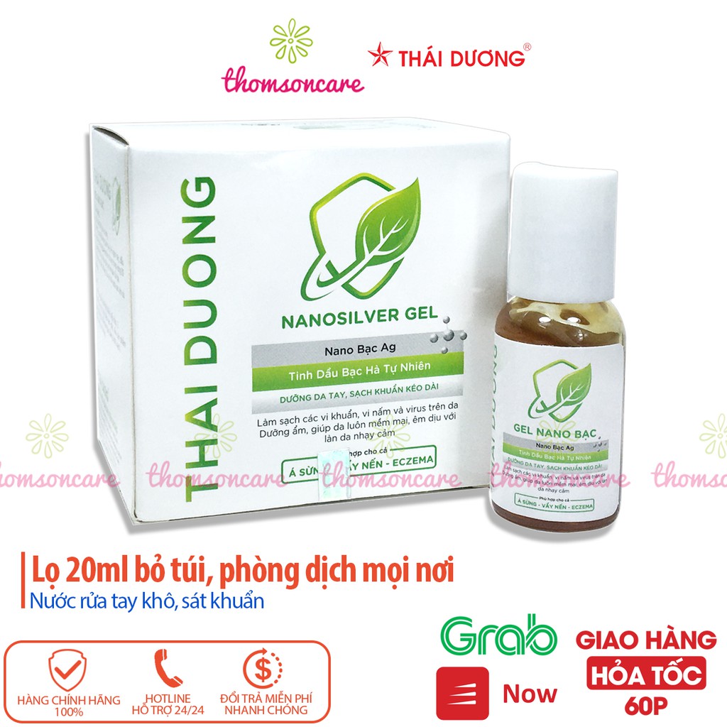 Nước rửa tay khô mini Thái Dương lọ nhỏ 20ml bỏ túi, sát khuẩn y tế nhanh, tiện dụng