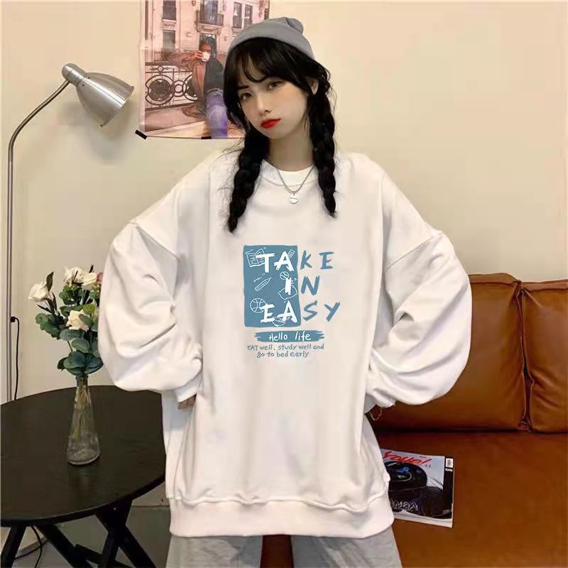 Áo chui đầu dáng rộng phong cách Hàn Quốc thời trang mùa thu năng động