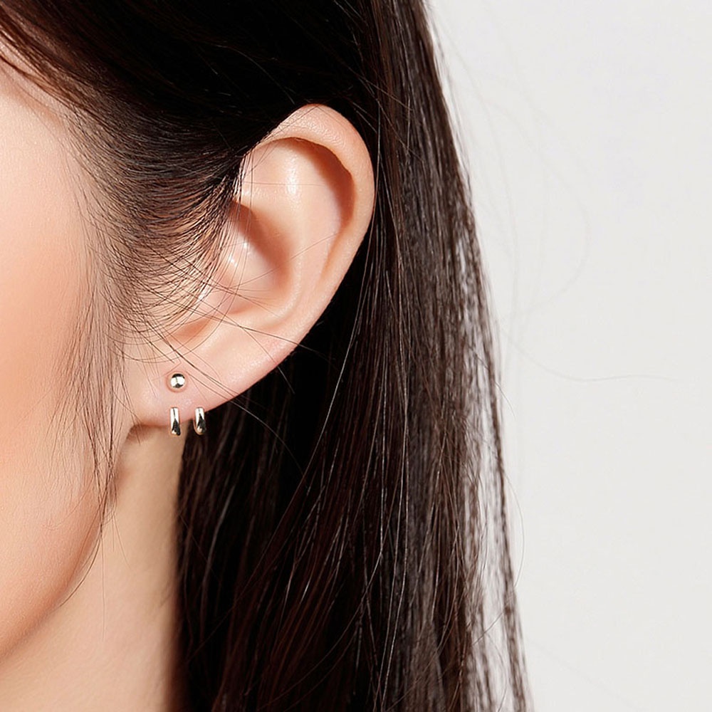 Khuyên Tai Bằng Kim Loại Nhiều Màu Thời Trang Đơn Giản Cho Nữ