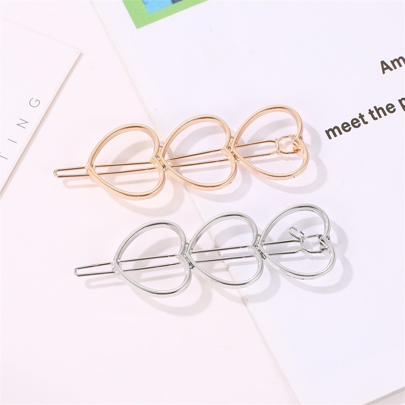 Kẹp tóc kim loại hình trái tim xinh xắn cho nữ