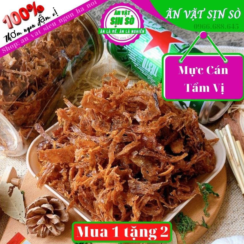 250g Mực Xé Tẩm Vị cay ngon, Mực Xé Sợi Tẩm Gia Vị Tiệm đồ Ăn Vặt SỊN SÒ Thơm Ngon Đậm Vị