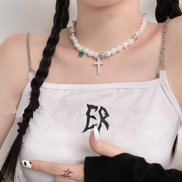 Dây chuyền hợp kim đính ngọc trai nhân tạo phong cách Vintage