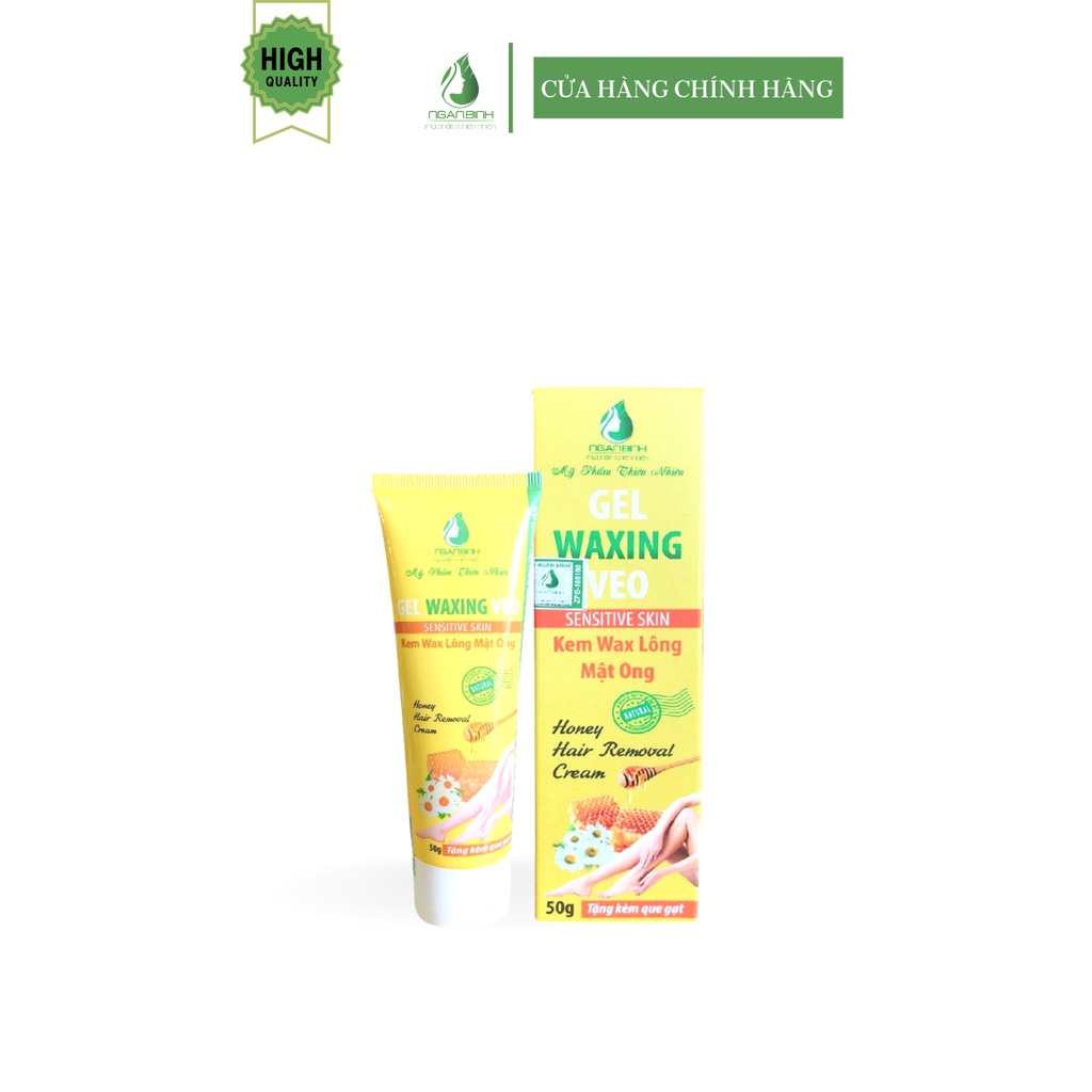 Gel Waxing Veo, Kem Wax Lông Mật Ong,Kem Tẩy Lông,Kem Triệt Lông 50gr tặng kèm que gạt