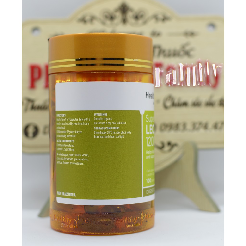 Mầm Đậu Nành [Úc] Lecithin Healthy Care 1200mg - Làm đẹp da, cải thiện sức khỏe - 100 viên | BigBuy360 - bigbuy360.vn