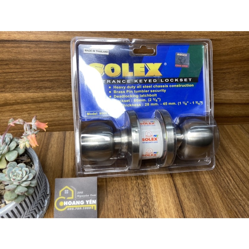 Khóa SOLEX chính hãng, khóa tay nắm tròn, khóa đấm tròn inox 304 nhập khẩu Thái Lan thương hiệu Mỹ