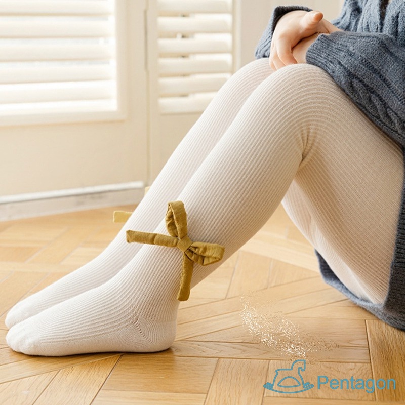 Quần Legging Cotton Lưng Thun Đính Nơ Xinh Xắn Chống Muỗi Cho Bé Gái