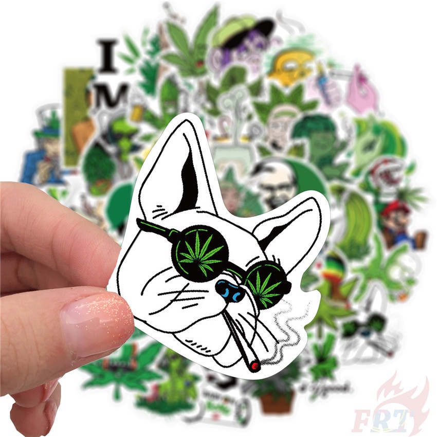 ❉ Kuso Funny Leaves Emoji Series 01 Stickers ❉ 50Pcs/Set Waterproof DIY Fashion Decals Doodle Stickers