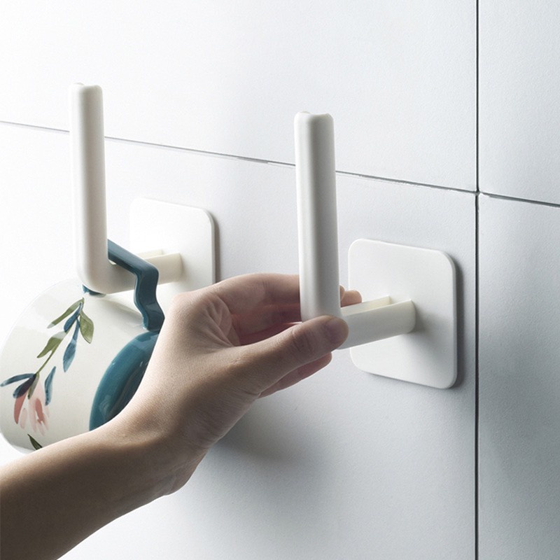 Móc dán tường chữ L/ Móc treo thớt, ly, khăn giấy cuộn/Móc treo đồ vật đa năng, móc dán tường treo cuộn giấy toilet