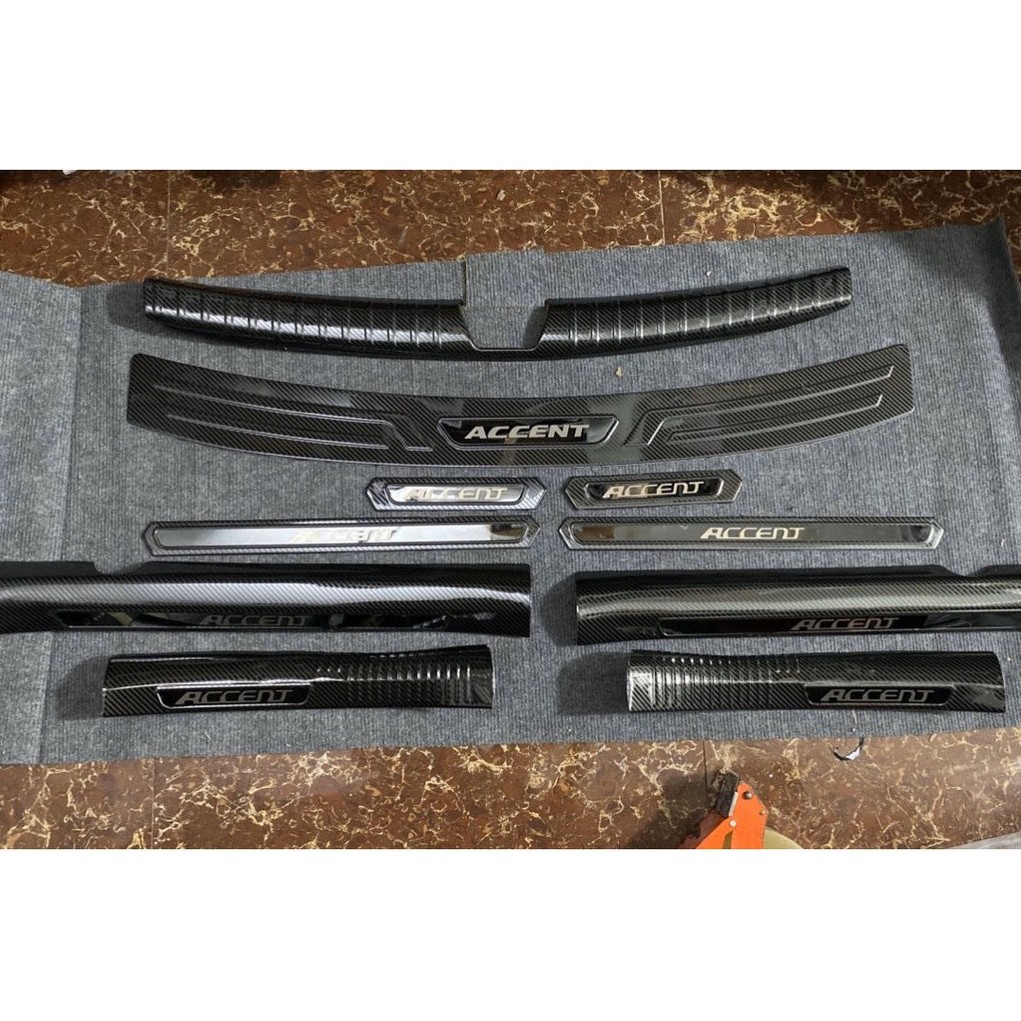 ỐP BẬC, ỐP CỐP CHỐNG TRẦY CHO ACCENT 2018 -2021 TITAN, INOX, CACBON