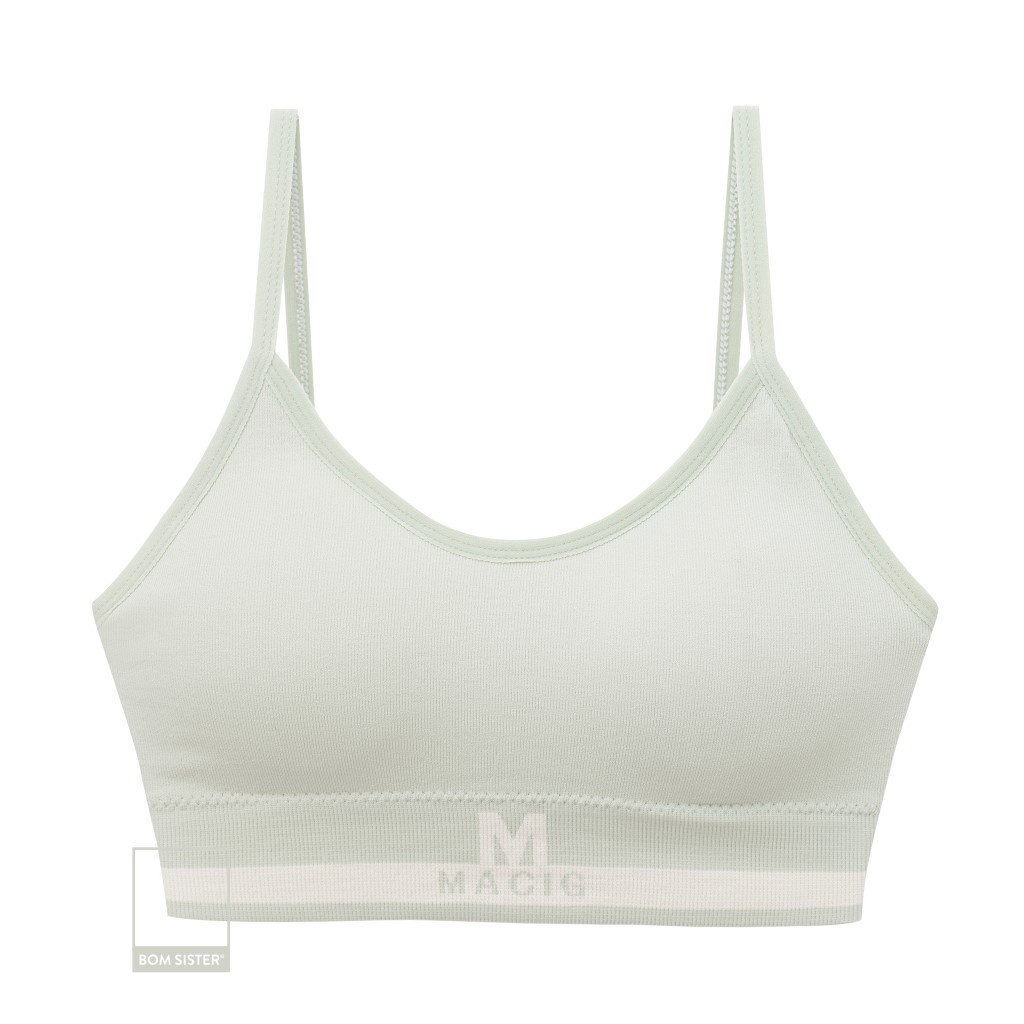 Áo lót thể thao không gọng cotton croptop hoạ tiết chữ nâng ngực tự nhiên BOM SISTER BRS32 | BigBuy360 - bigbuy360.vn