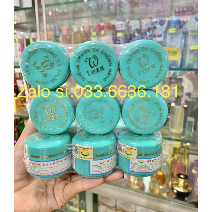 sỉ lốc 6 hủ kem wleza hủ trần màu xanh 18g