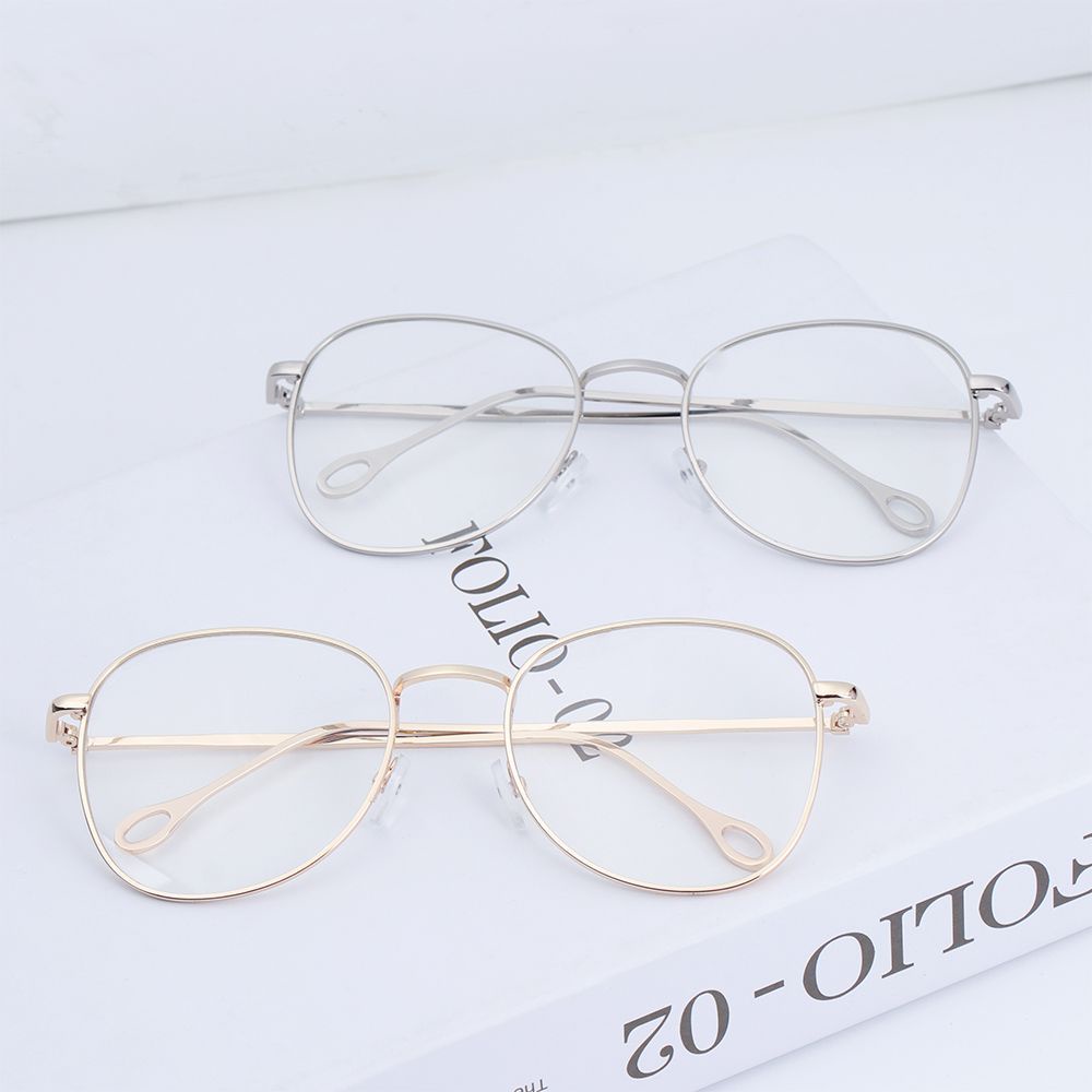 Mắt Kính Gọng Kim Loại Tròn Lớn Nhiều Màu Thời Trang Unisex