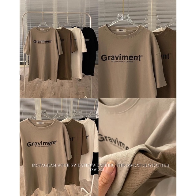 (Ảnh thật) Áo phông 3158 in chữ Graviment the.sweaterweather TSW
