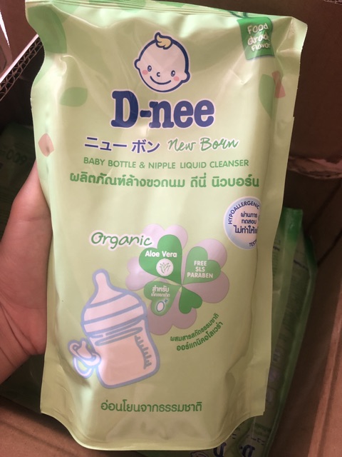 Nước rửa bình sữa Dnee Organic 600ml - Mẫu Mới 2019