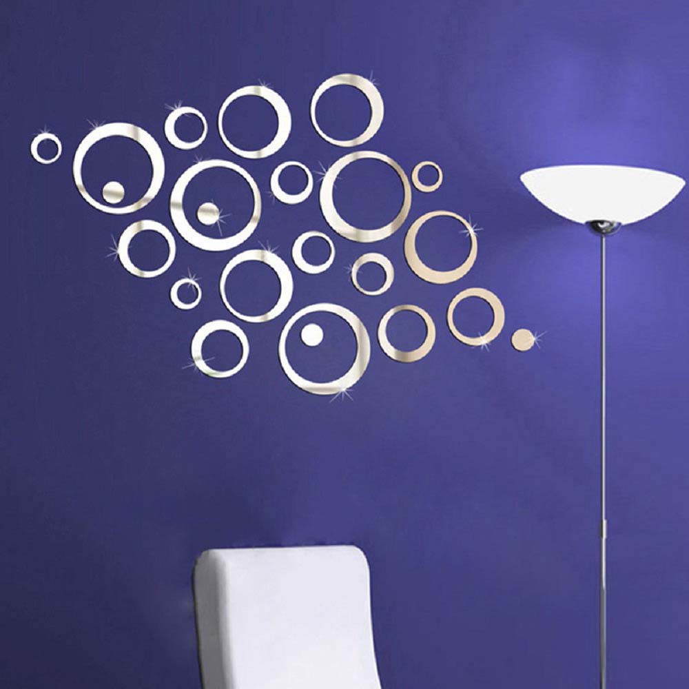 23Pcs Circle Plastic Home 23Pcs Mirror Wall