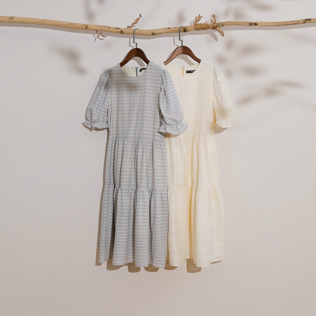 Váy đầm maxi nữ MOMOCO tay cộc cổ tròn chất liệu thô mềm cao cấp M2974