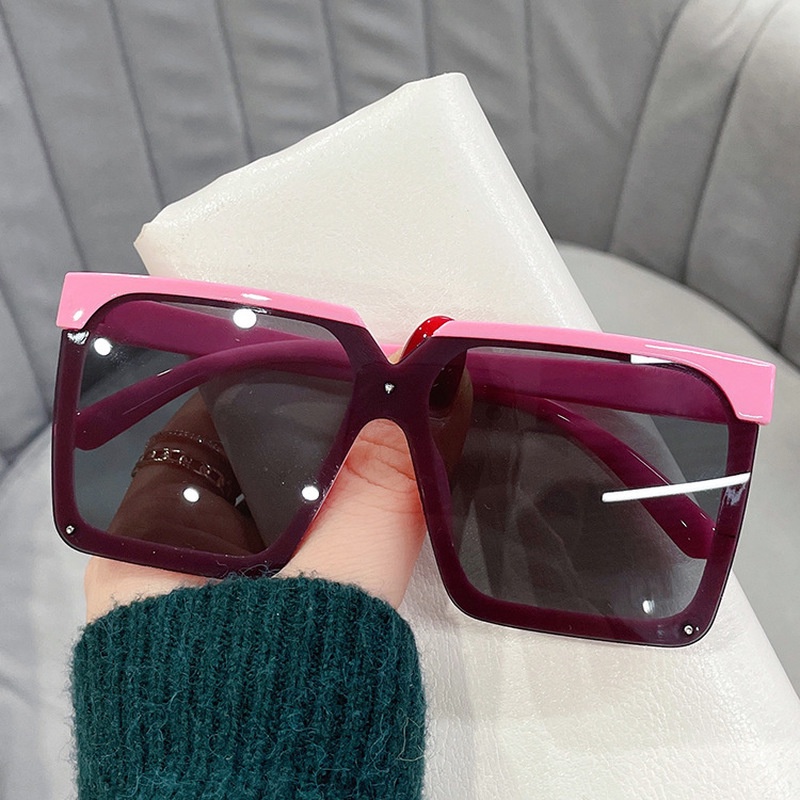 Kính Chống Nắng Nửa Gọng Dáng Vuông Màu Kẹo Thời Trang Cho Bé