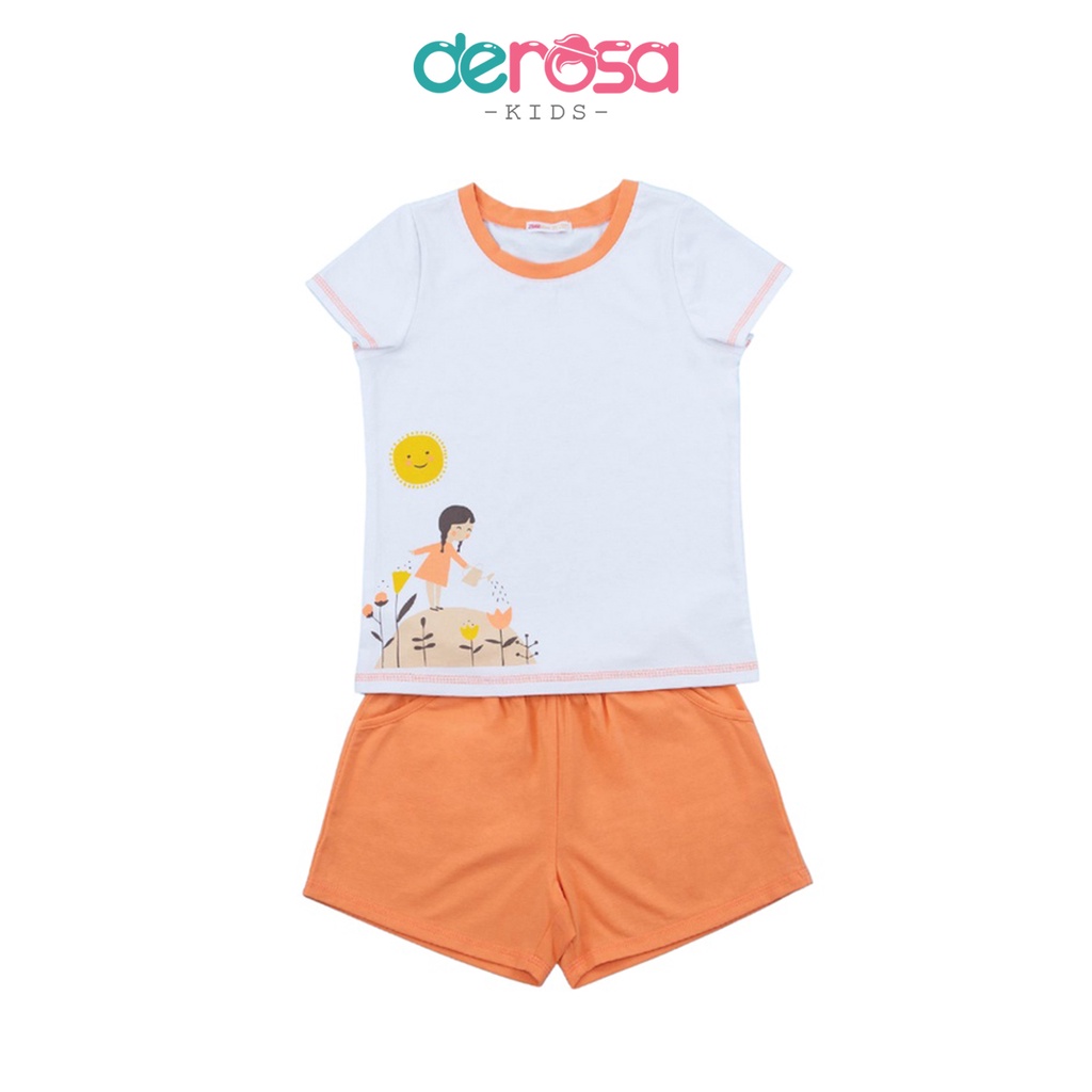 Bộ quần áo cho bé gái DEROSA KIDS chất liệu cotton cho bé 3 - 8 tuổi 014-018