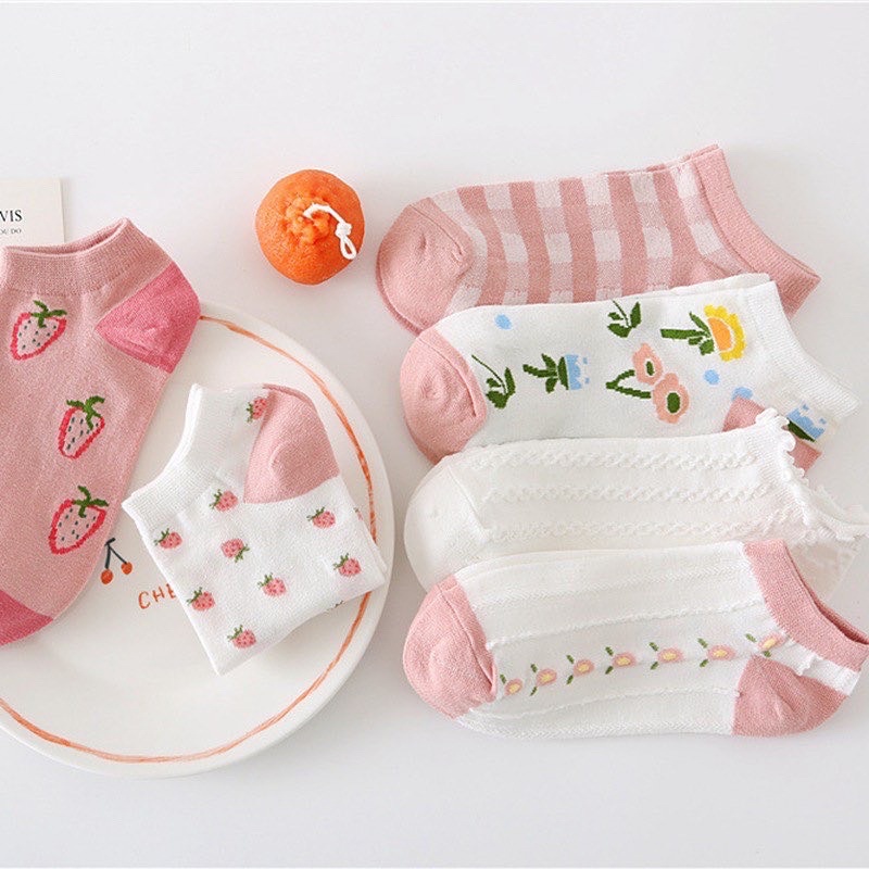 Vớ Ngắn Trắng Hồng - VO1110