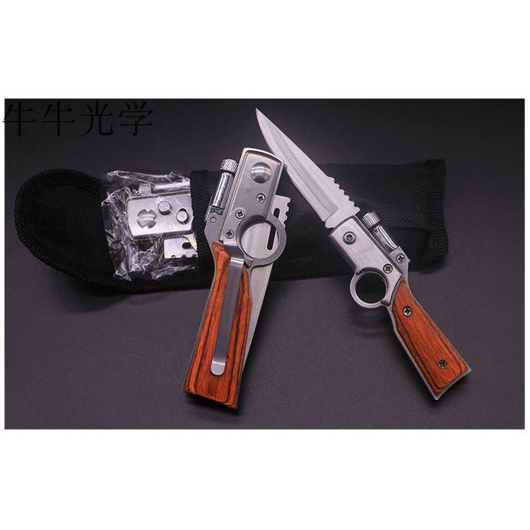 Dao phượt bấm cao cấp mini giá rẻ gấp gọn đa năng có đèn soi sáng