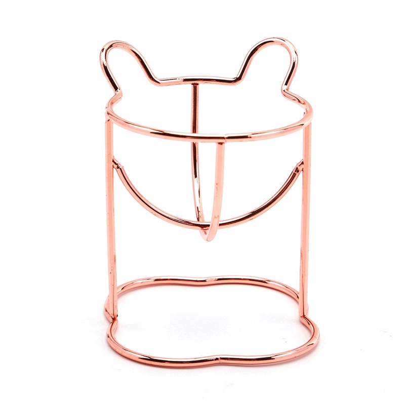 (Hàng Mới Về) Giá Đỡ Mút Trang Điểm Bằng Thép Không Gỉ Thiết Kế Tai Gấu Dễ Thương