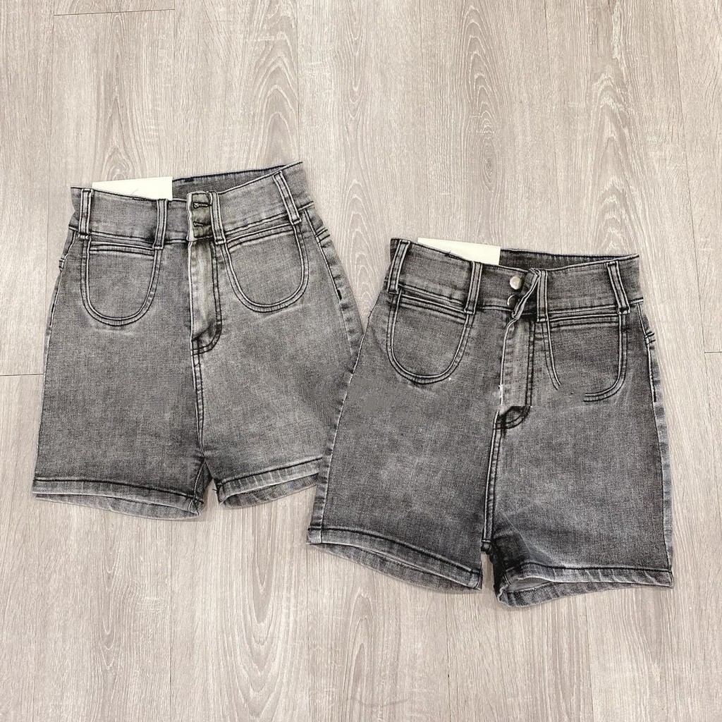 Quần SHORT jean nữ siêu hot HAI CÚC HAI TÚI BẦU MÀU XÁM chất giãn tốt -C2'b2-7