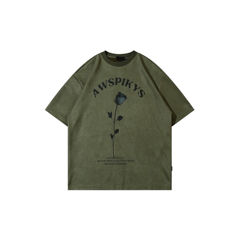 Áo phông ngắn tay Aws form rộng Dark Green T67