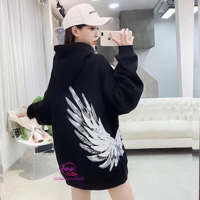 (ẢNH THẬT) Áo hoodie nam nữ in cánh chim ghép đôi 998