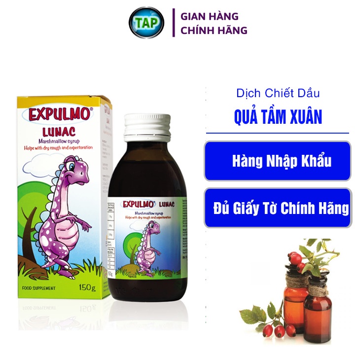 Siro ho cho bé Expulmo Lunac -  HỖ TRỢ GIẢM HO KHAN HO CÓ ĐỜM DÀNH CHO TRẺ EM 150g