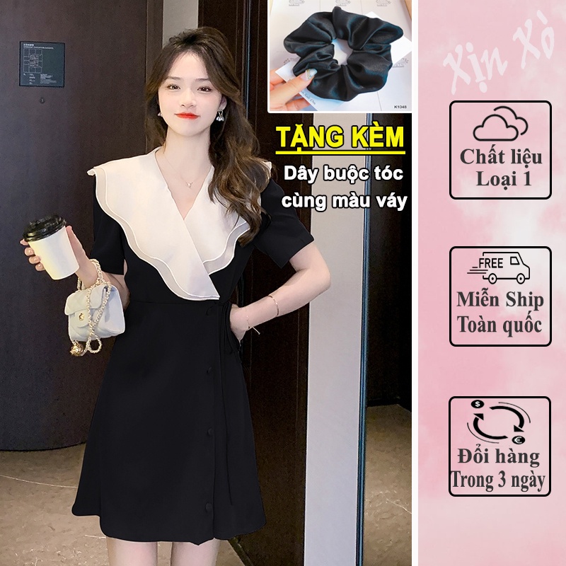 Váy Liền Thân Dáng Ngắn Cổ Bèo Tiểu Thư Thời Trang Nữ Mẫu Mới Xinxoshop