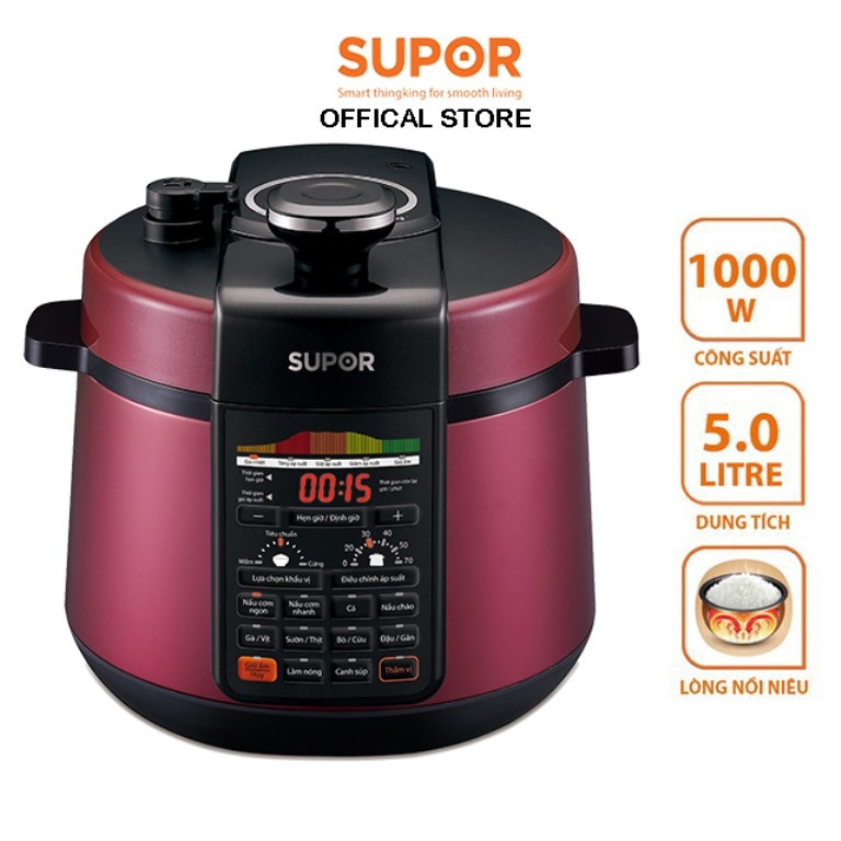 Nồi áp suất Supor cao cấp CYSB50YC520QVN-100 lòng nồi Niêu 5 L hàng chính hãng bảo hành 12 tháng