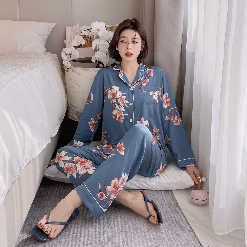 Pajamas Đồ Ngủ Mặc Nhà Lụa Mềm Mịn FreeSize AMANTA AMTPY002