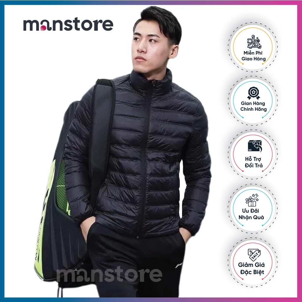 Áo phao nam đẹp kiểu dáng năng động, Áo khoác phao nam siêu nhẹ thể thao trẻ trung có mũ tháo rời MANSTORE