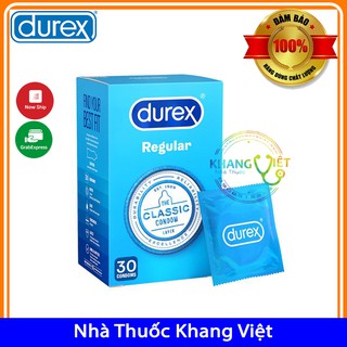 Bao cao su durex chính hãng úc, bao cao su durex regular hộp 30 cái