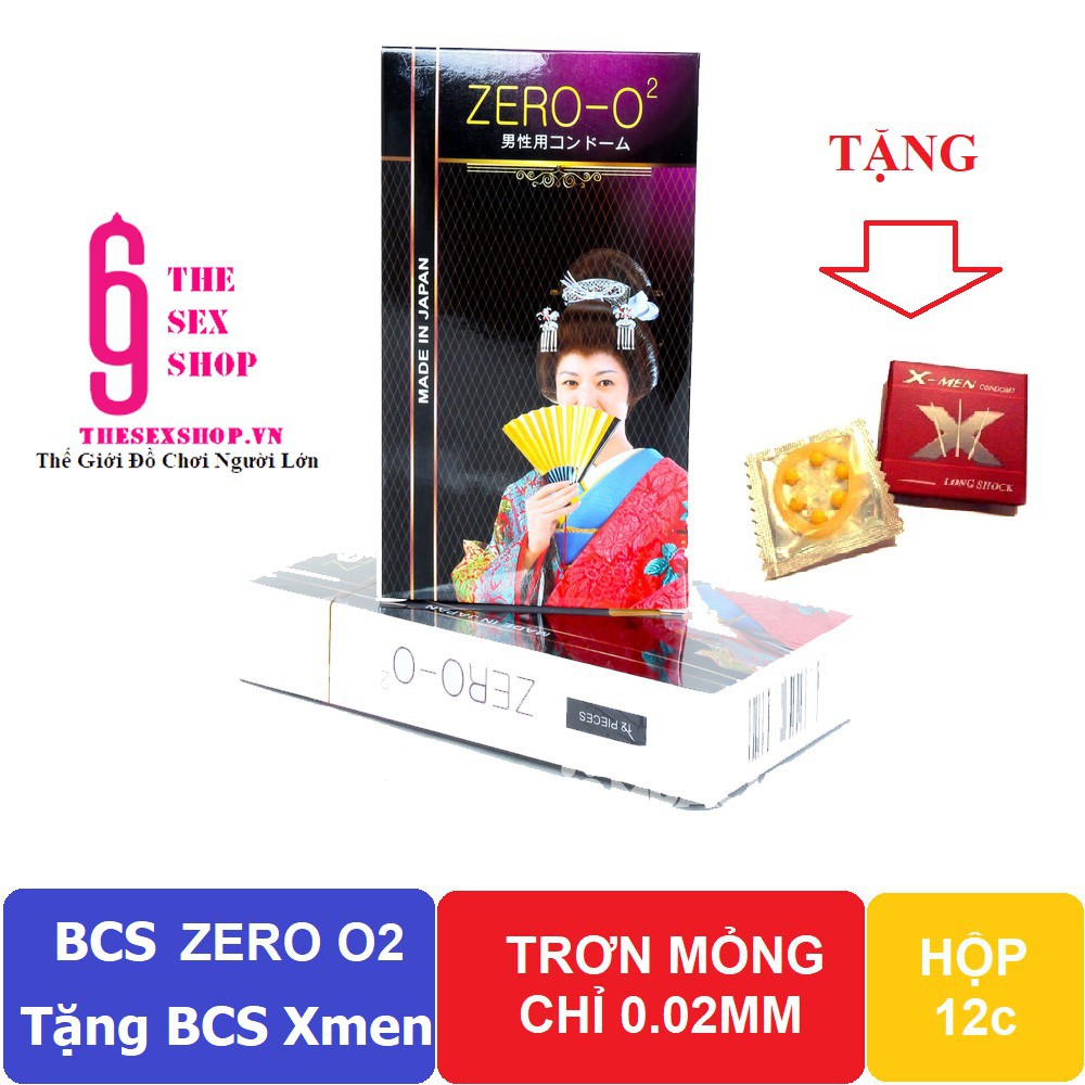 [Che Tên SP] Mua Bao Cao Su Nhật Bản Zero O2 Siêu Mỏng - Tặng BCS 6 Bi Siêu Mềm