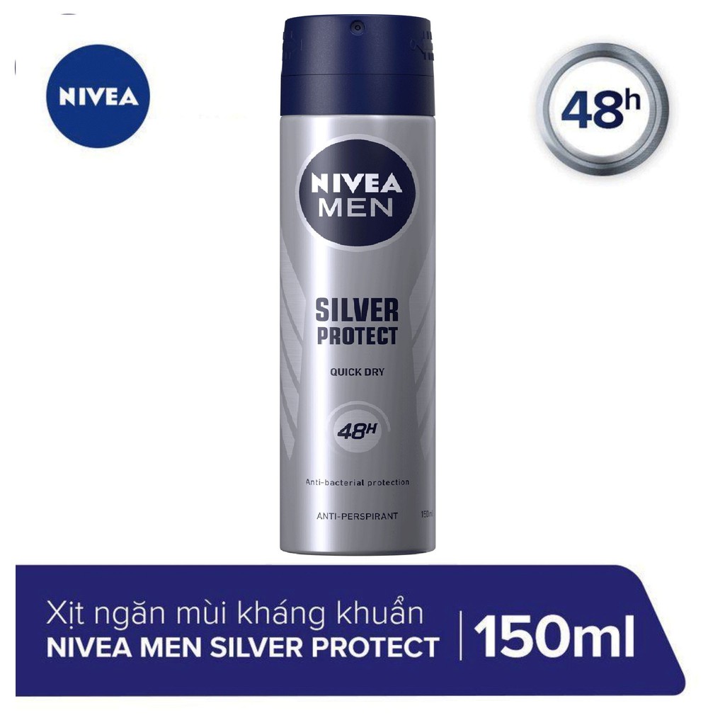 Xịt ngăn mùi Nivea Men Silver Protect 150ml