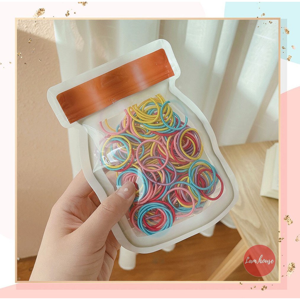 Dây buộc tóc cho bé túi 100 dây trơn giá rẻ