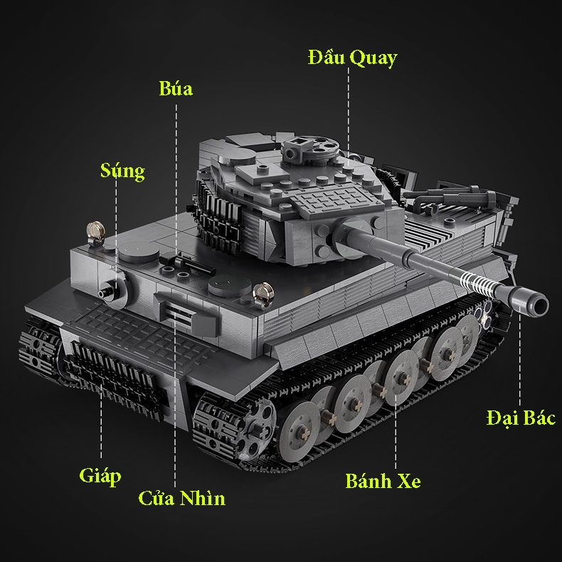 Đồ Chơi Lắp Ráp Kiểu LEGO Mô Hình Xe Tăng Thiết Giáp Tiger TANK Điều Khiển Từ Xa CaDa C61071 Với 925 PCS