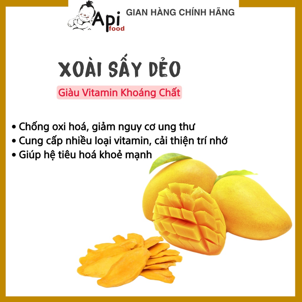 Xoài Sấy Dẻo Chua Ngọt Không Đường Hàng Xuất Khẩu   - Api Food