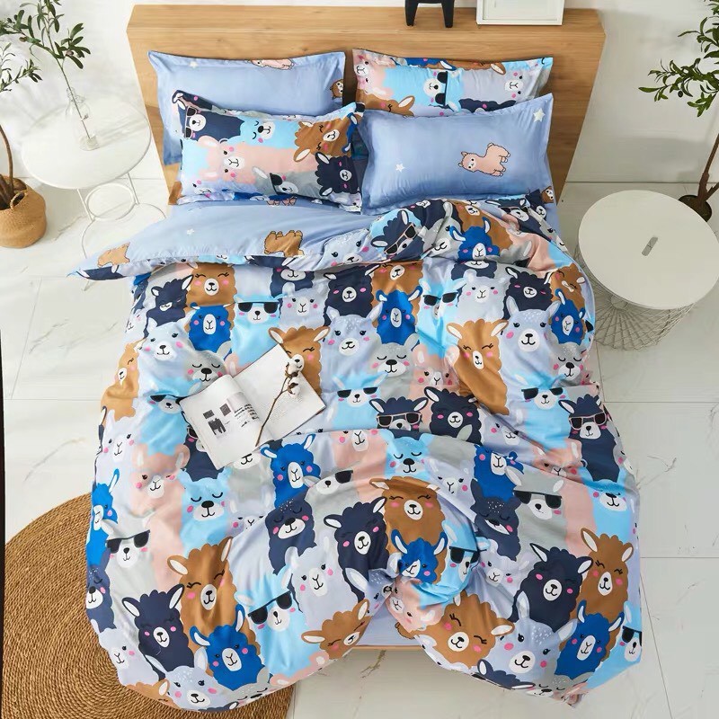 Bộ Chăn Ga Cotton Poly Mẫu Các Con Vật Đáng Yêu