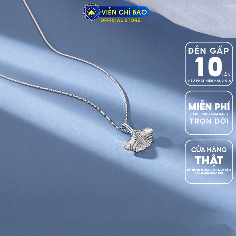 Dây chuyền bạc nữ lá Ngân Hạnh chất liệu bạc 925 thời trang phụ kiện trang sức nữ Viễn Chí Bảo D400506x