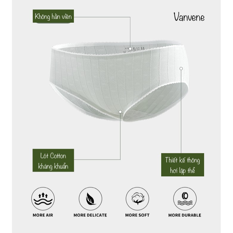 QUẦN LÓT NỮ COTTON THÔNG HƠI TIM VANVENE LÓT ĐÁY NANO BẠC KHÁNG KHUẨN Q048 | BigBuy360 - bigbuy360.vn