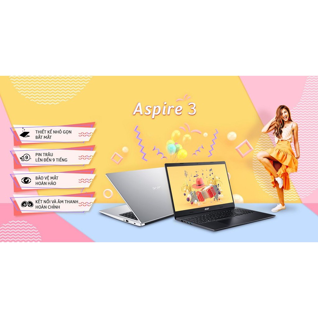 Laptop Acer Aspire 3 A315-56-37DV (i3 1005G1/4GB RAM/256GB SSD/15.6 inch FHD/Win 10/Đen)-HÀNG CHÍNH HÃNG - BẢO HÀNH 12TH | WebRaoVat - webraovat.net.vn