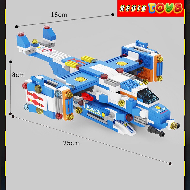 Đồ Chơi Lắp Ráp Kiểu Lego Mô Hình Đội Xe Tuần Tra Cảnh Sát Chống Tội Phạm Super City RoboCop PX.401 Với 800+ Mảnh Ghép