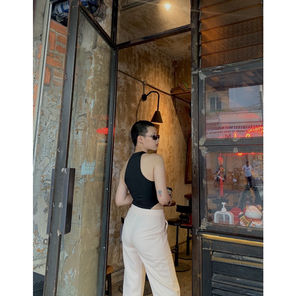 Quần Ống Suông Nữ Dài Cạp Cao Chất Liệu Linen Hai Màu Hồng Trắng Siêu Tôn Dáng Thoáng Mát Không Nhăn Không Phai Màu