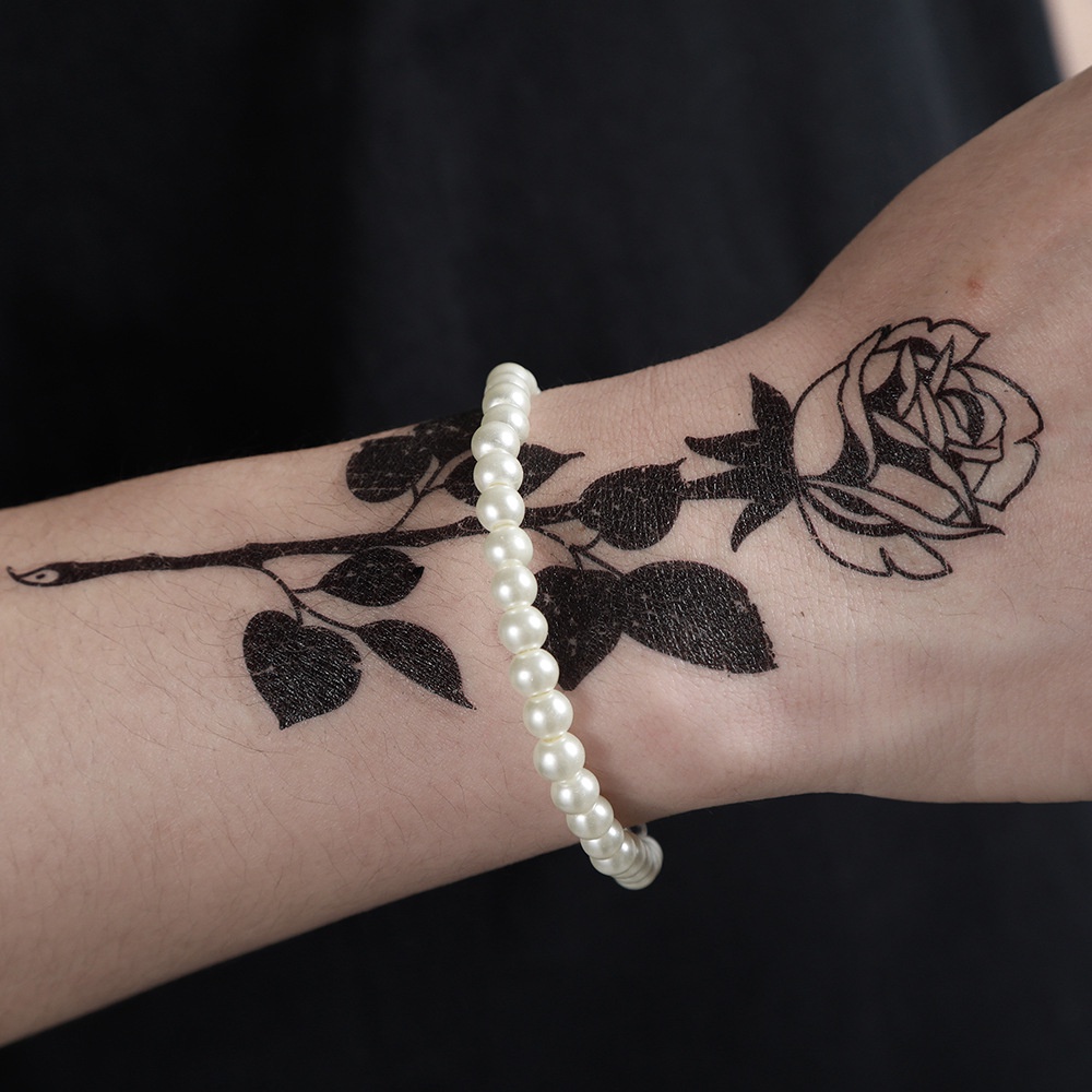 Vòng Đeo Tay Hạt Ngọc Trai Bằng Thép Không Gỉ Kích Thước 6/8/10mm Phong Cách Hip Hop Châu Âu Cho Nam