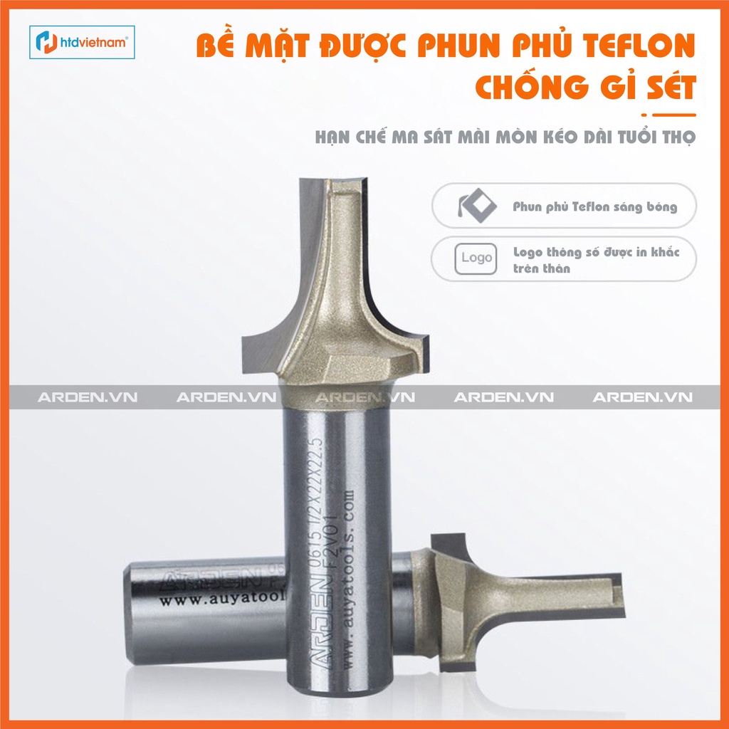 ARDEN - Mũi phay vát cạnh, bào đáy bo viền vòng cung làm cửa tủ bếp, cửa sổ