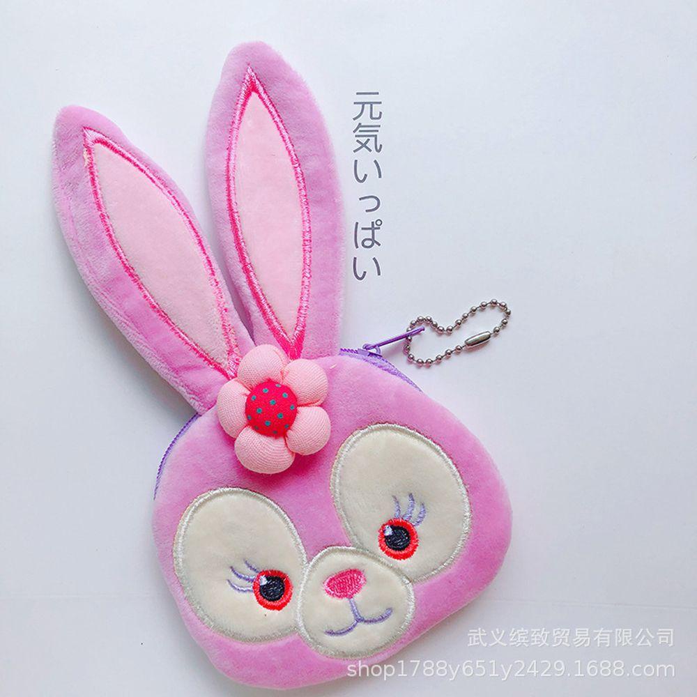 Ví Bông Mềm Mini Đựng Tiền Xu / Chìa Khóa Hình Stitch Dễ Thương Cho Nữ