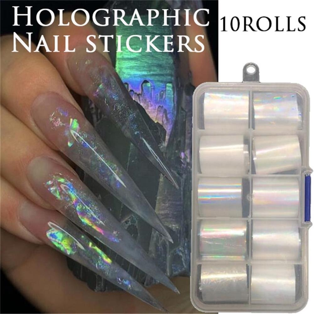 [Hàng mới về] Nhãn dán trang trí móng họa tiết hoa bông tuyết bầu trời sao