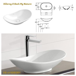 Chậu rửa mặt sứ Lavabo Villeroy & Boch My Nature 411060R1